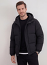 Black Hooded Puffer Jacket