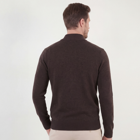 Brown Half-Zip Sweater
