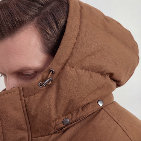 Brown Hooded Puffer Jacket