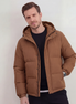 Brown Hooded Puffer Jacket