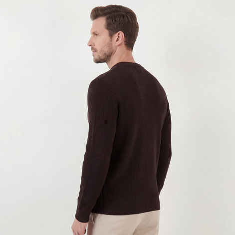 Dark Brown Ribbed Sweater