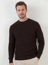 Dark Brown Ribbed Sweater