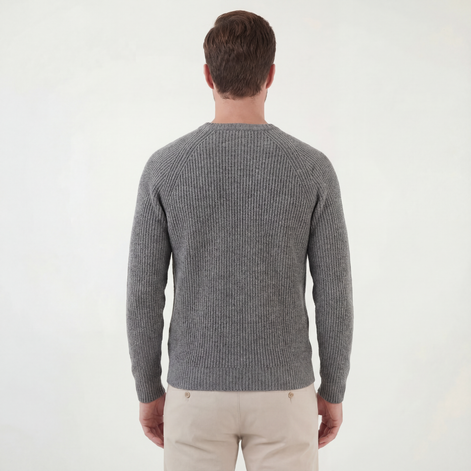Grey English Rib Crewneck