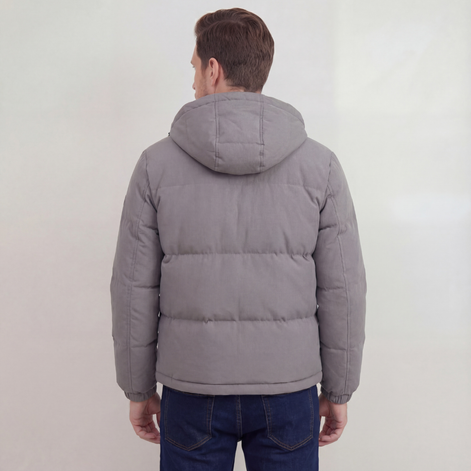 Grey Hooded Puffer Jacket