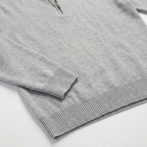 Grey Mélange Half-Zip Sweater