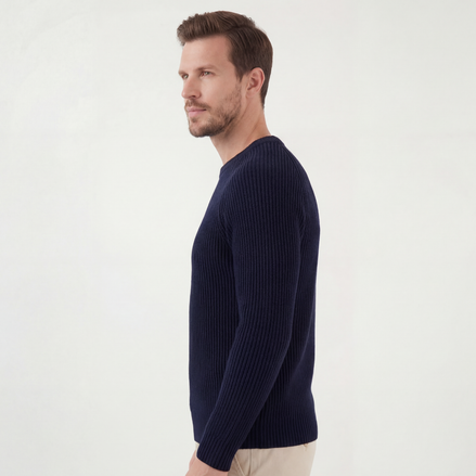 Navy English Rib Crewneck