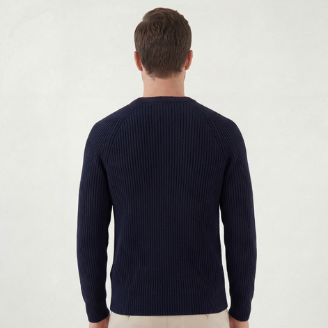 Navy English Rib Crewneck